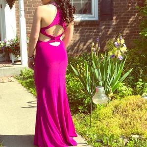 Slim fit halter top prom dress